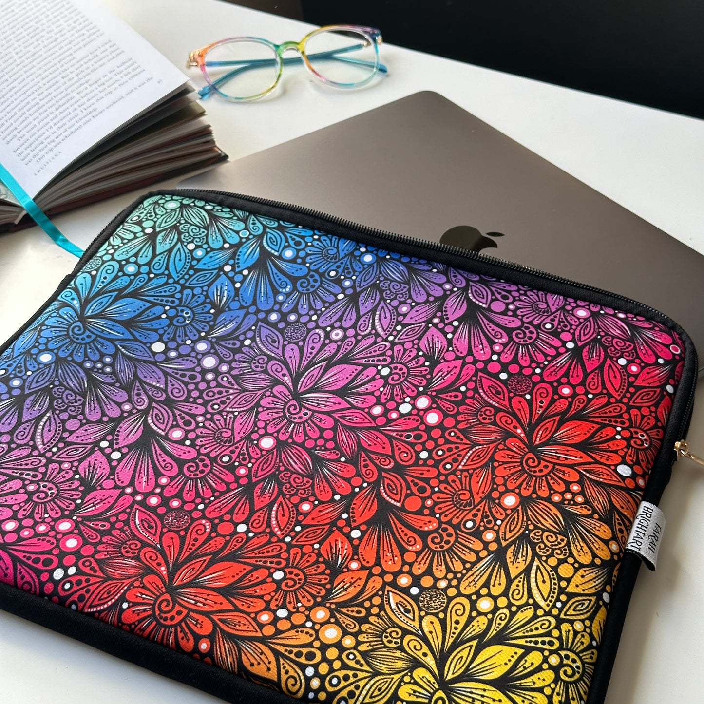 FBA signature rainbow zentangle laptop sleeve