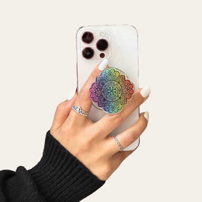 rainbow mandala magnetic phone grip