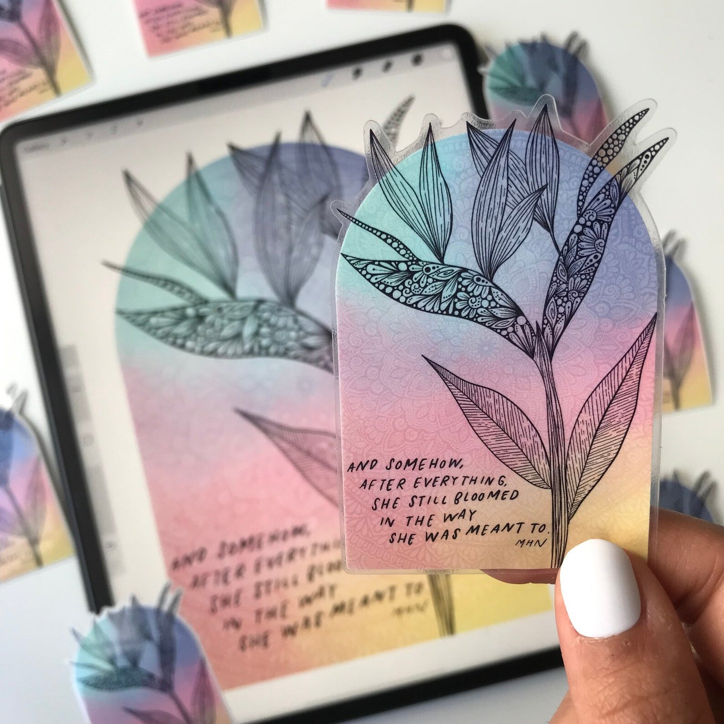 Bird of Paradise Mandala Sticker – Waterproof Laptop Decal
