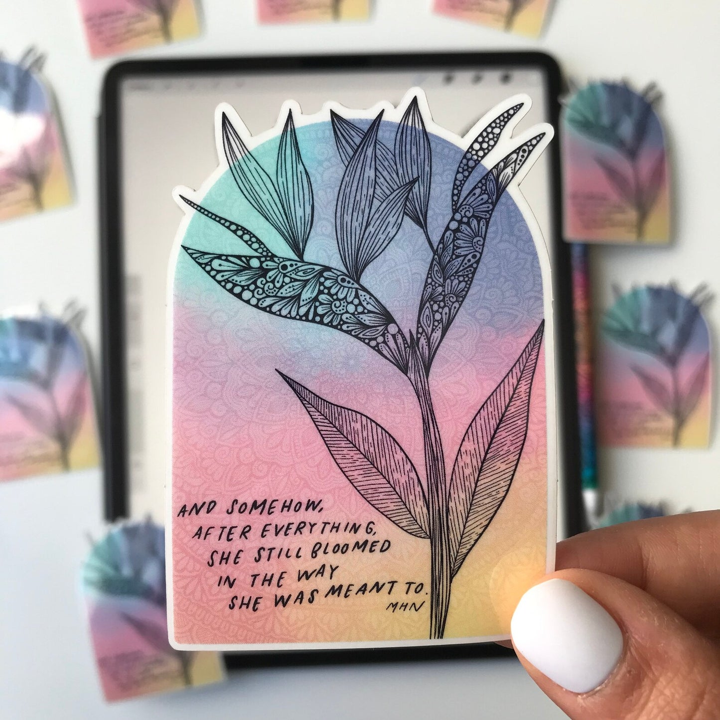 Bird of Paradise Mandala Sticker – Waterproof Laptop Decal