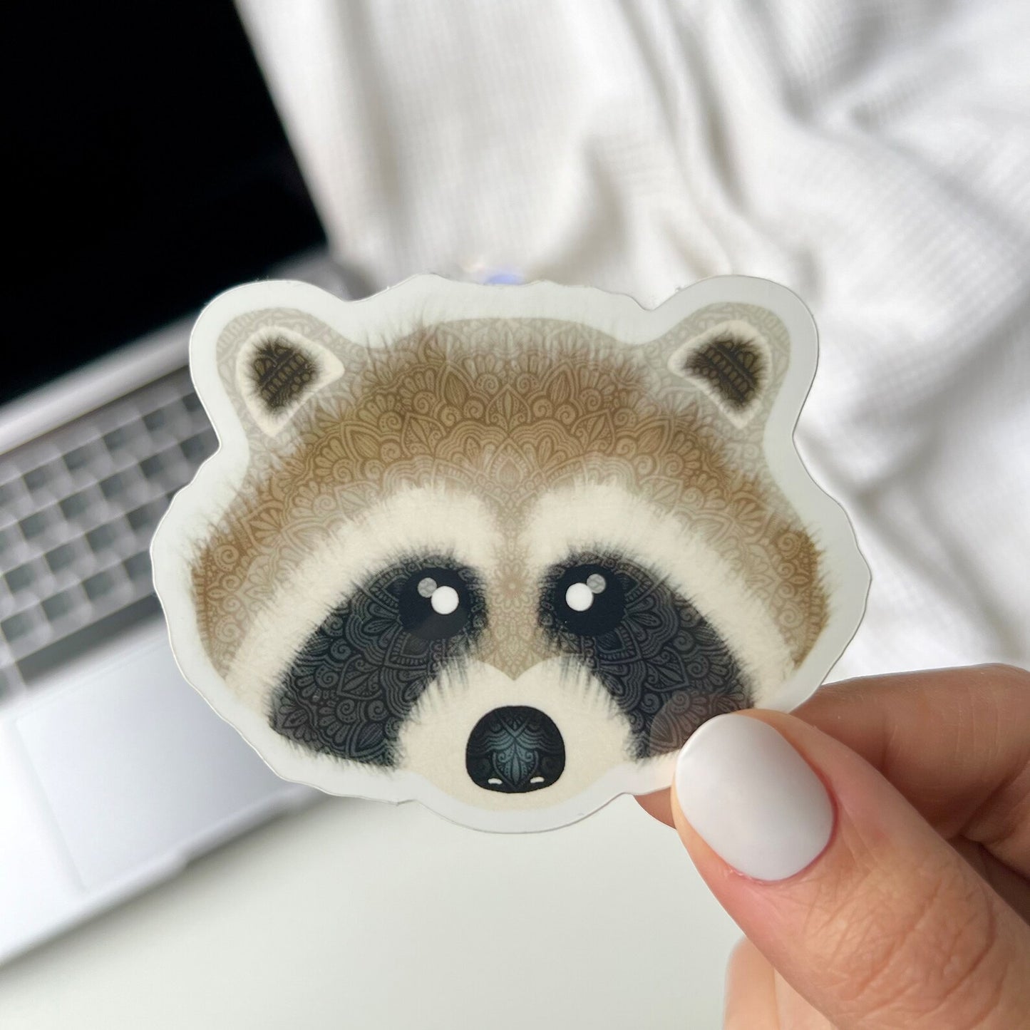 Raccoon Mandala Sticker - Waterproof Vinyl Decal