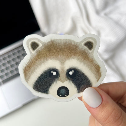 Raccoon Mandala Sticker - Waterproof Vinyl Decal