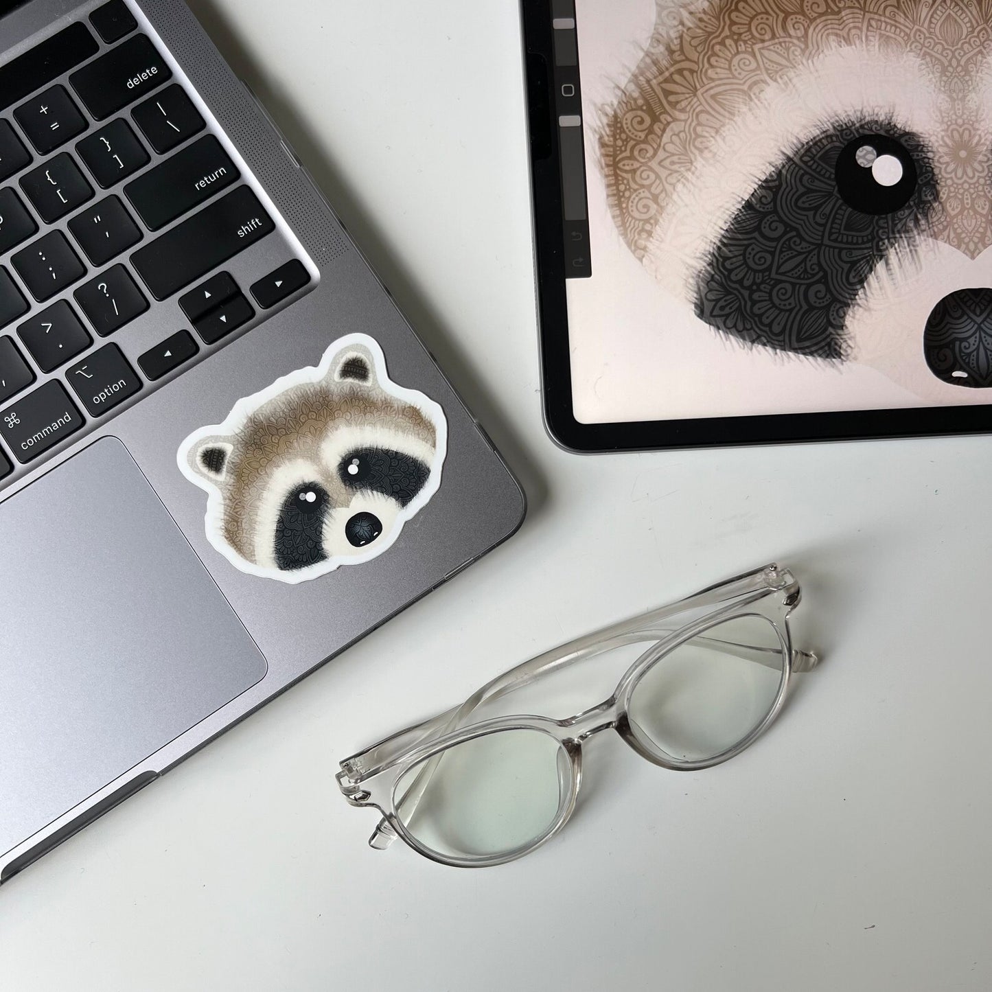 Raccoon Mandala Sticker - Waterproof Vinyl Decal