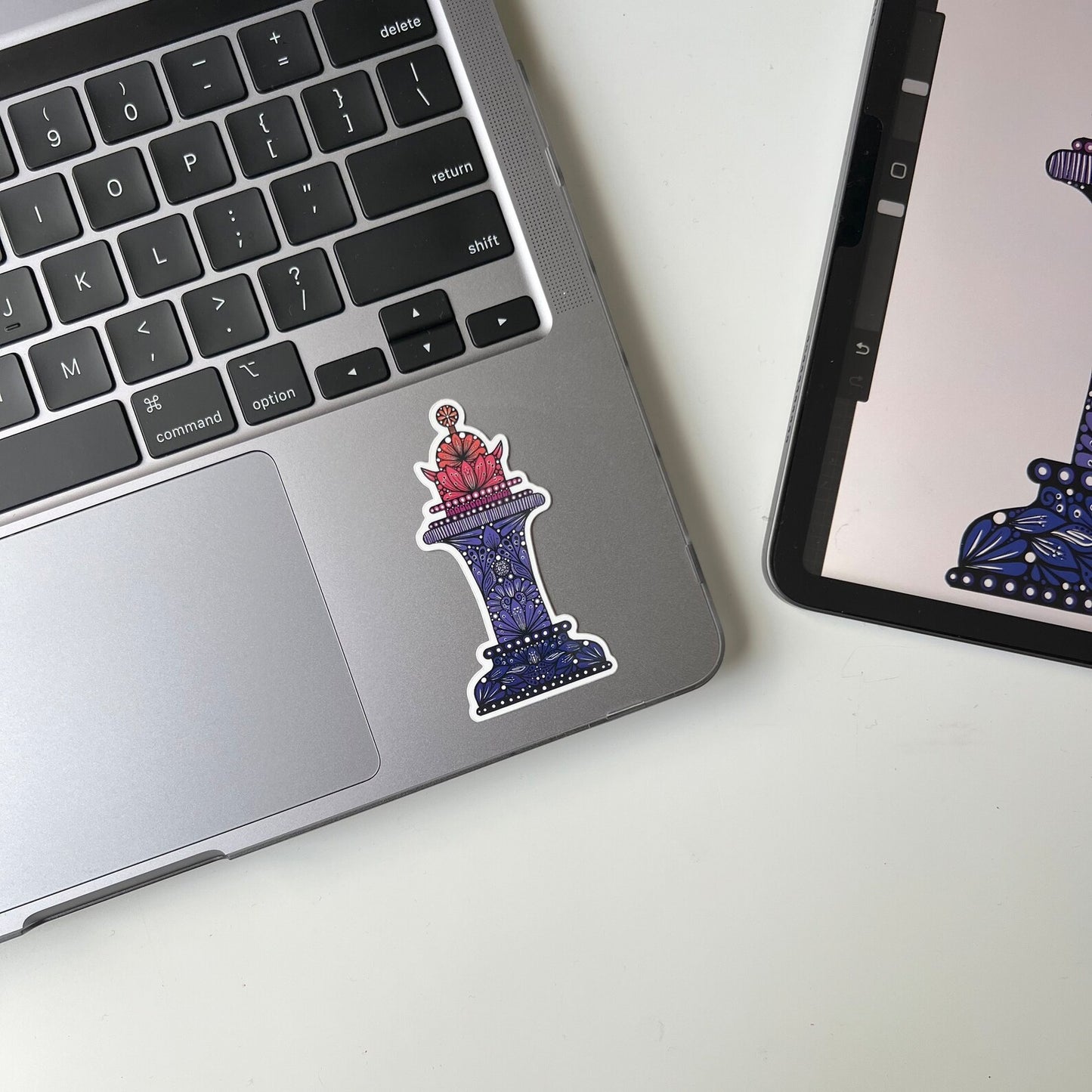 Zentangle Chess Piece Sticker – Waterproof Vinyl Art