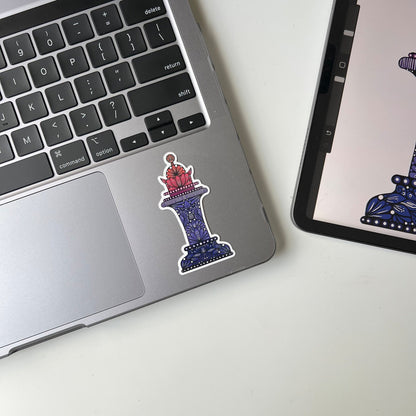 Zentangle Chess Piece Sticker – Waterproof Vinyl Art