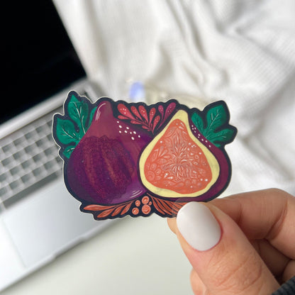 Mandala Fig fruit sticker - waterproof sticker