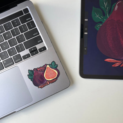 Mandala Fig fruit sticker - waterproof sticker