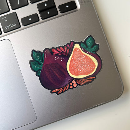 Mandala Fig fruit sticker - waterproof sticker