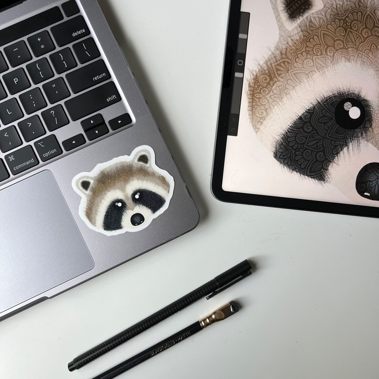 Raccoon Mandala Sticker - Waterproof Vinyl Decal