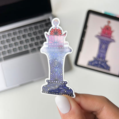 Zentangle Chess Piece Sticker – Waterproof Vinyl Art