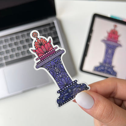 Zentangle Chess Piece Sticker – Waterproof Vinyl Art