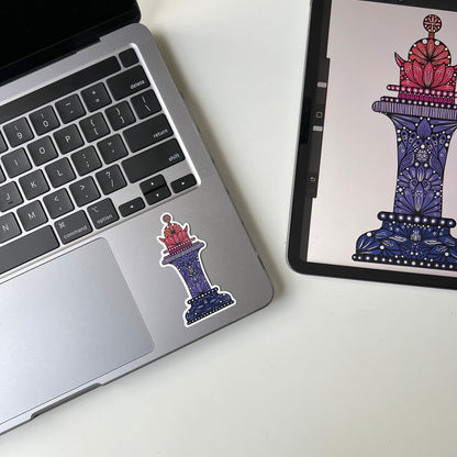 Zentangle Chess Piece Sticker – Waterproof Vinyl Art