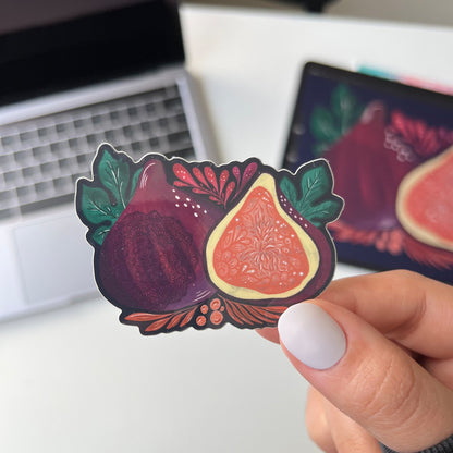Mandala Fig fruit sticker - waterproof sticker
