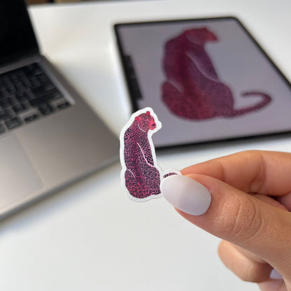 Mini pink jaguar sticker