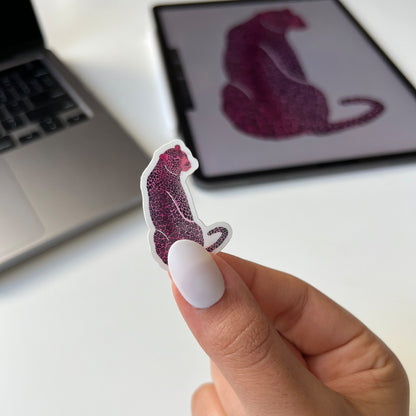Mini pink jaguar sticker