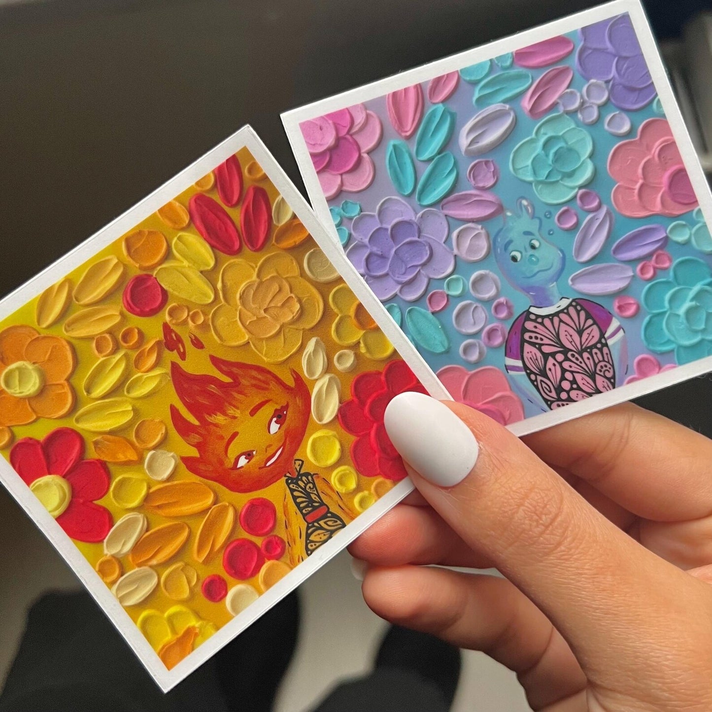 elemental clear stickers set of 2