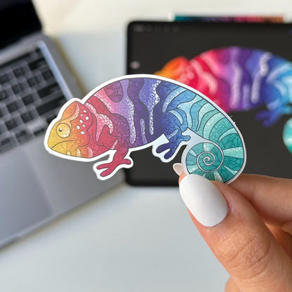 chameleon Zentangle sticker