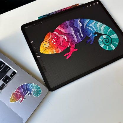 chameleon Zentangle sticker