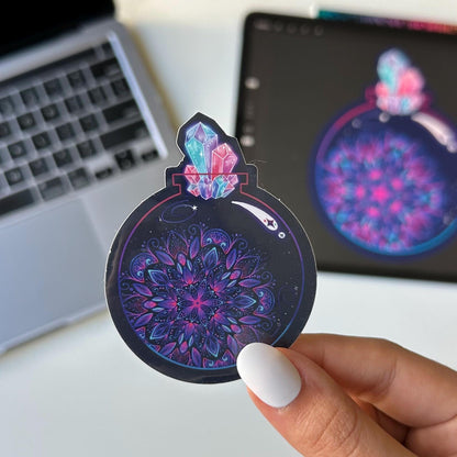 Crystal Mandala jar sticker