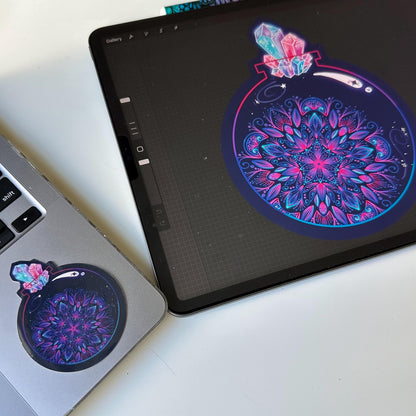 Crystal Mandala jar sticker