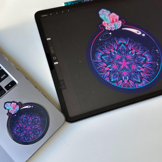 Crystal Mandala jar sticker