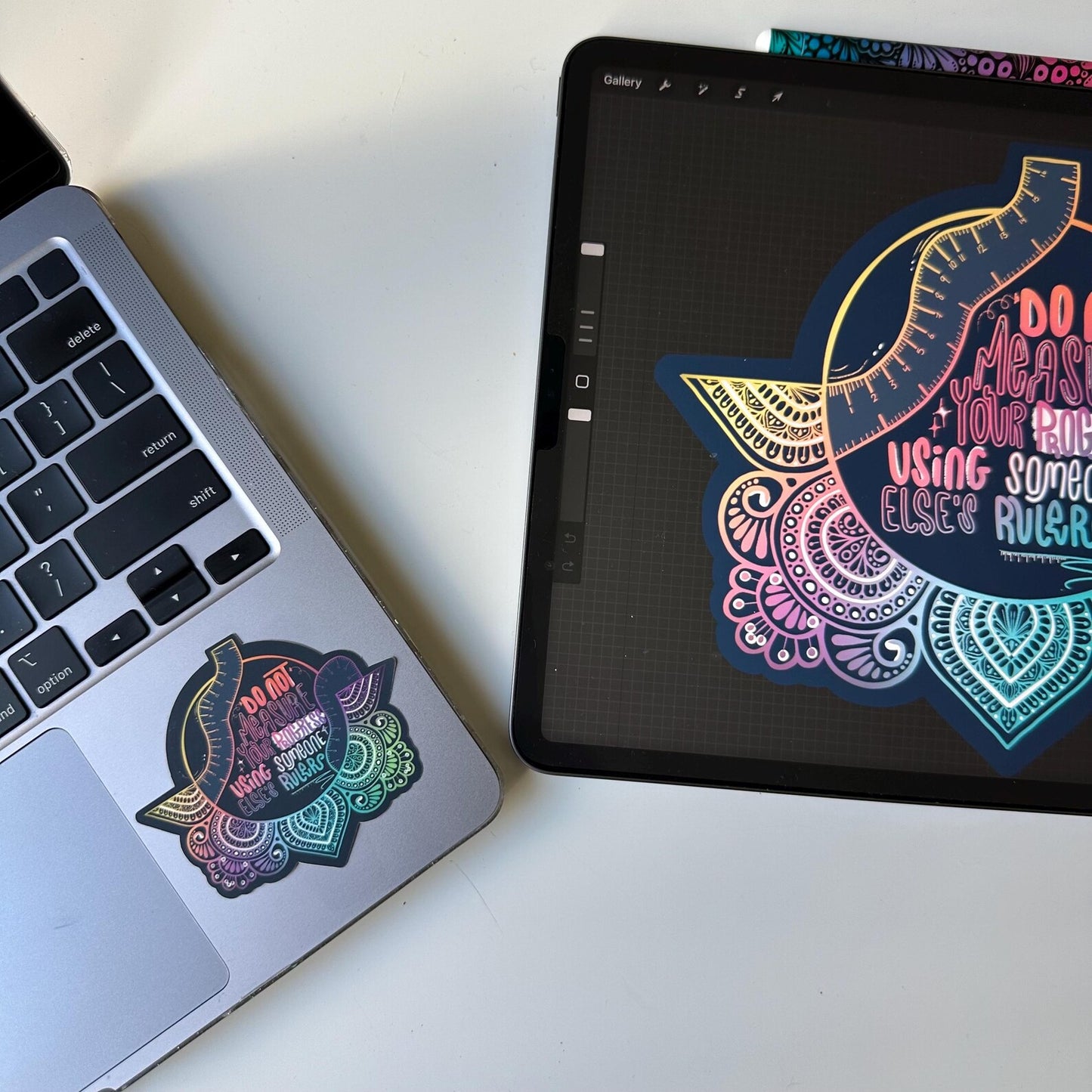 Do not measure your progress using someone else’s rulers mandala stickers