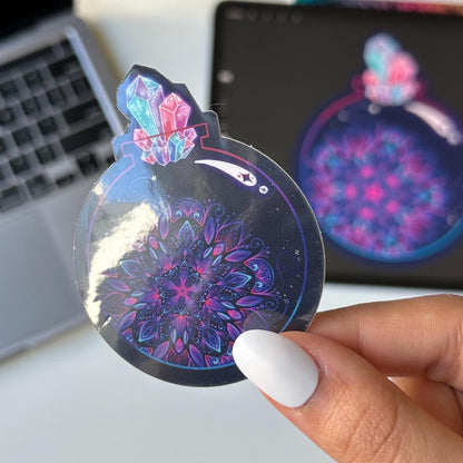 Crystal Mandala jar sticker