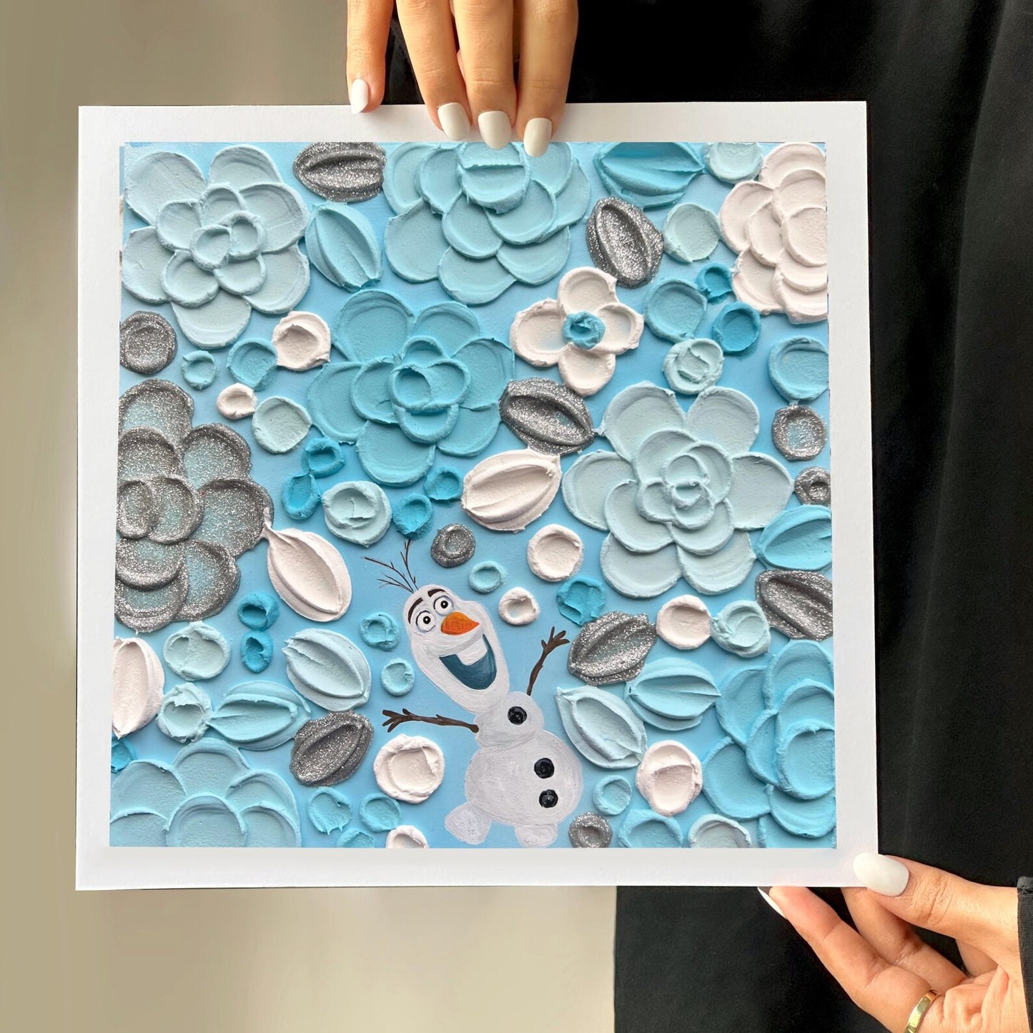 Olaf texture art print - frozen theme texture art print