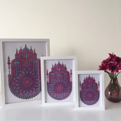 Hand Drawn Mandala Art Print – Colorful Home Wall Decor