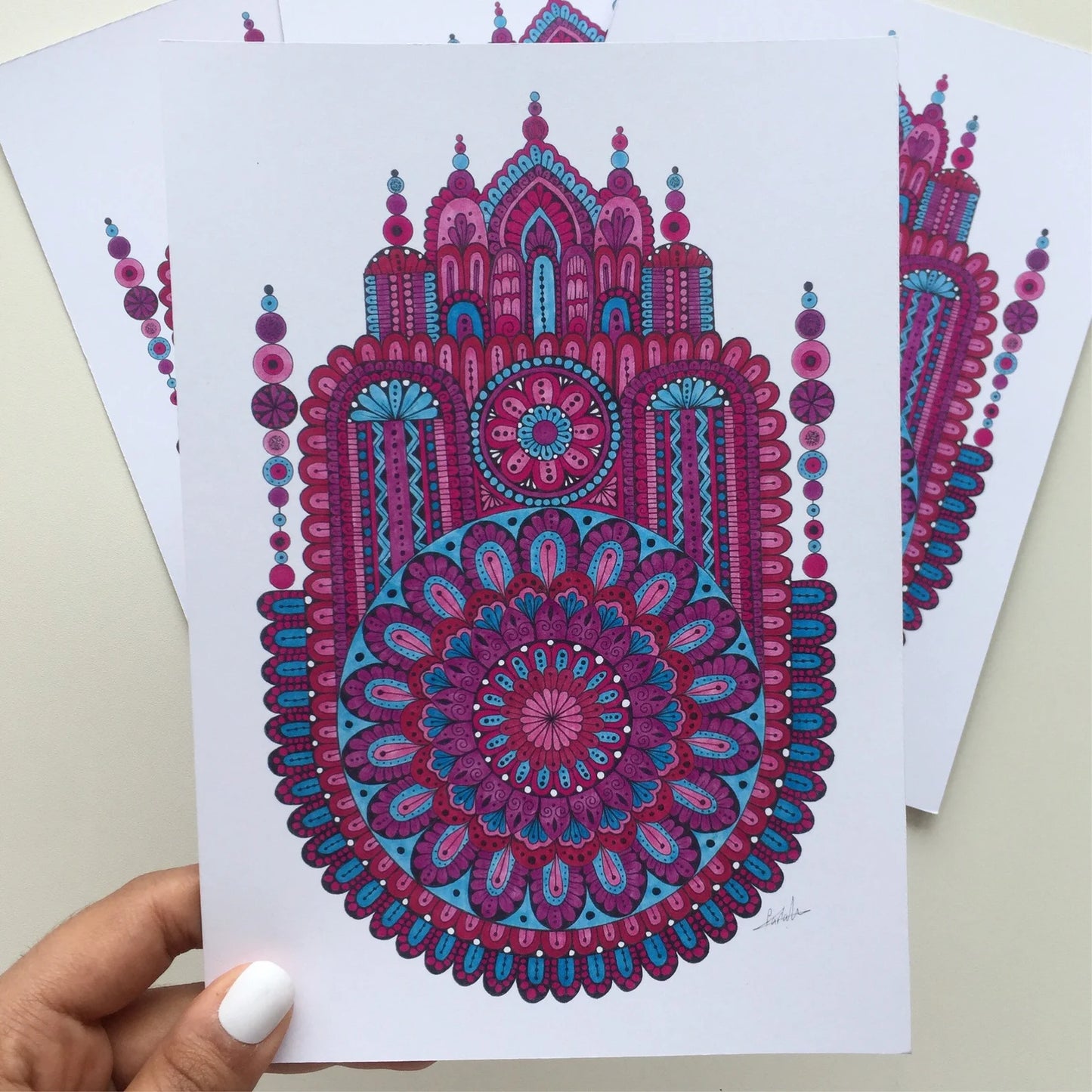 Hand Drawn Mandala Art Print – Colorful Home Wall Decor