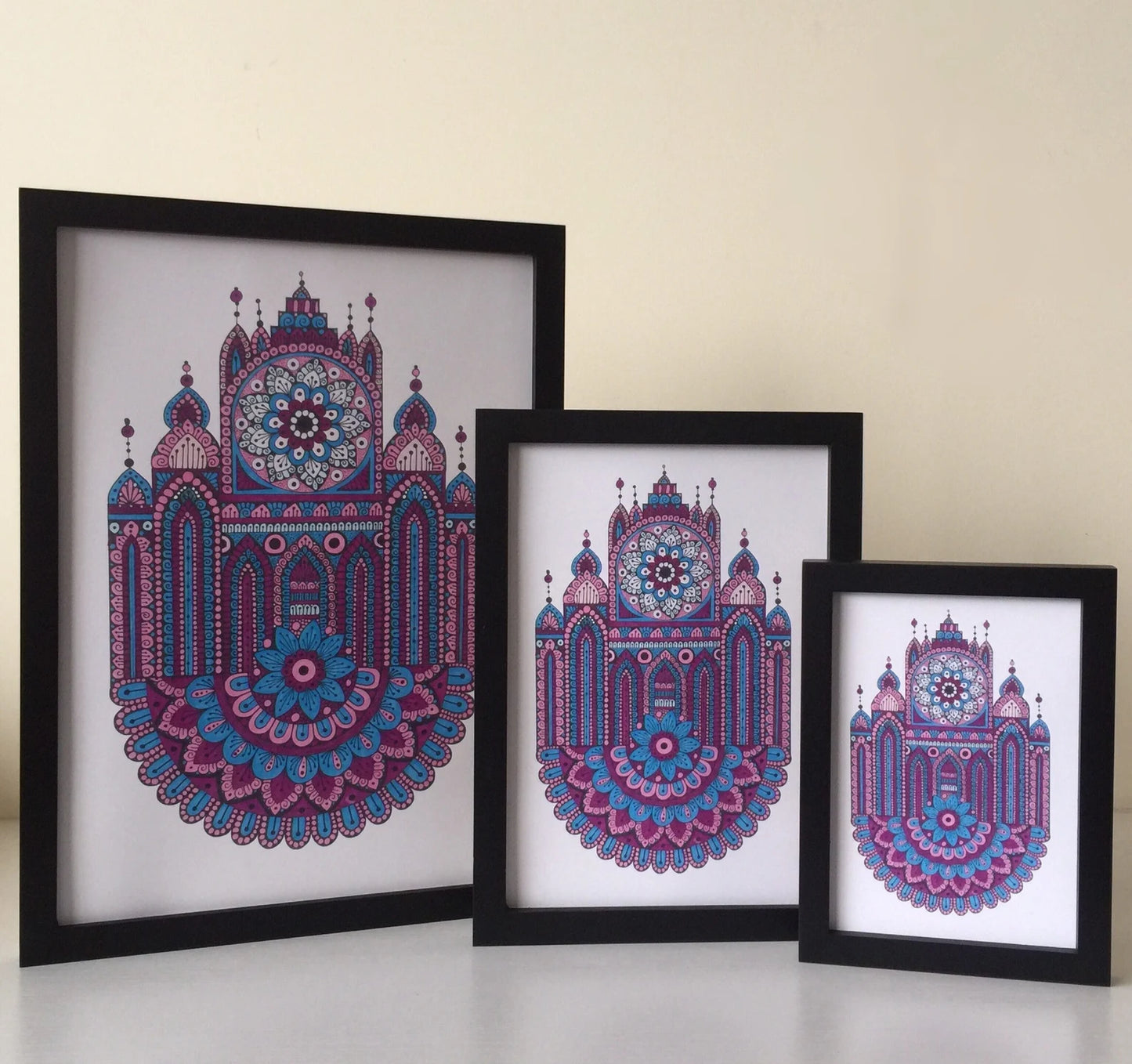 Mandala Building Art Print – Hand Drawn Wall Decor