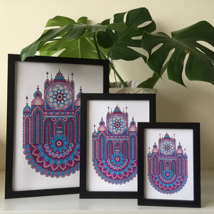 Mandala Building Art Print – Hand Drawn Wall Decor