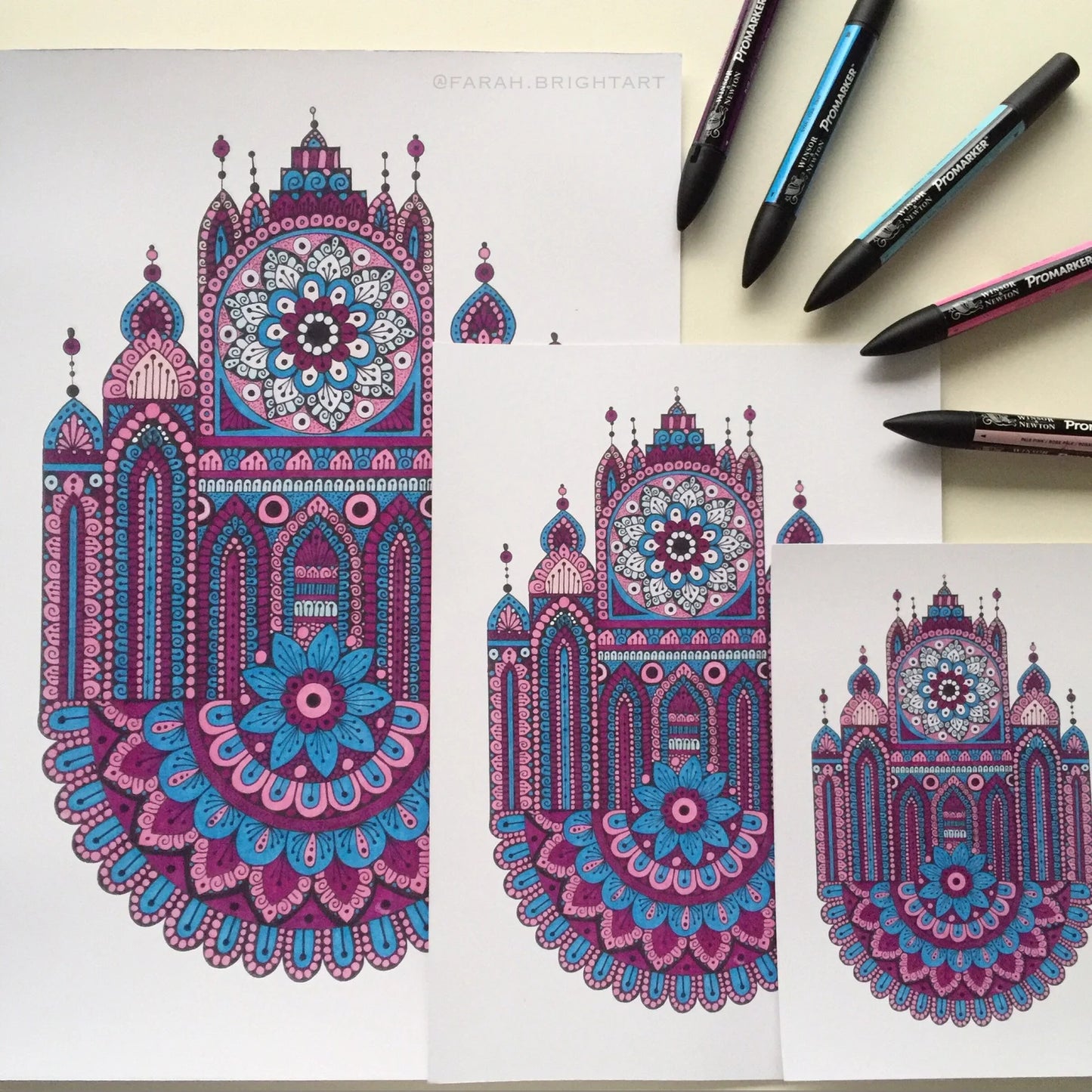 Mandala Building Art Print – Hand Drawn Wall Decor
