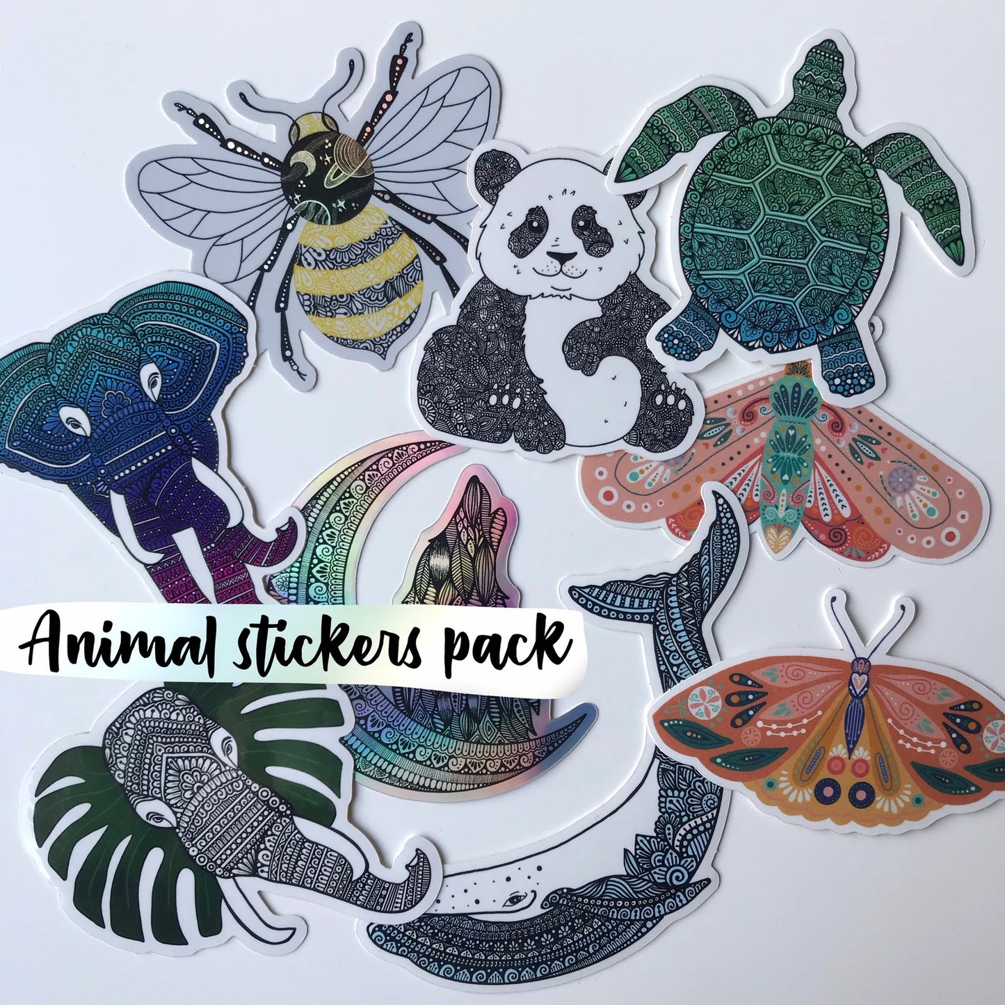 Waterproof Animal Stickers Pack – Vinyl Holographic Decals