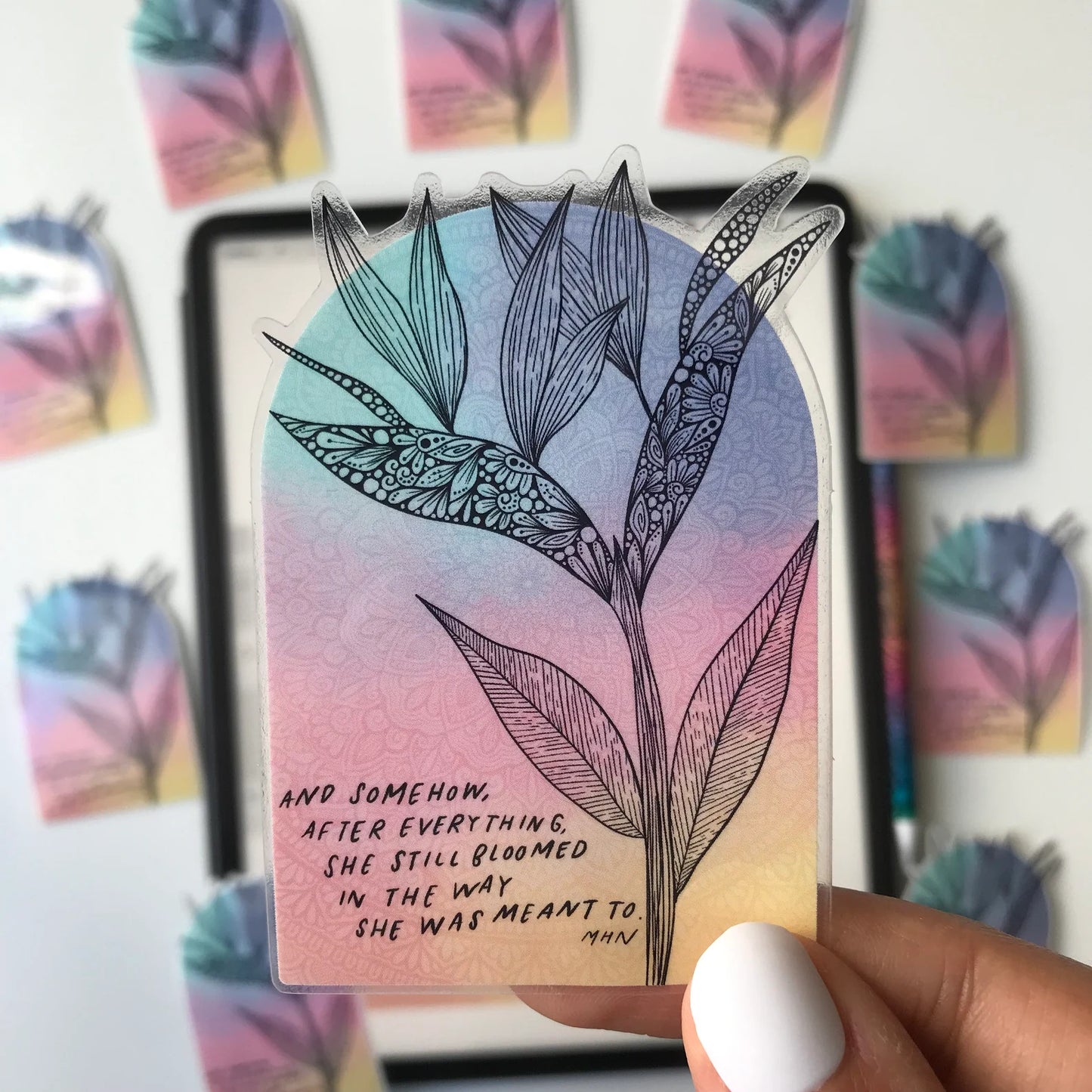 Bird of Paradise Mandala Sticker – Waterproof Laptop Decal