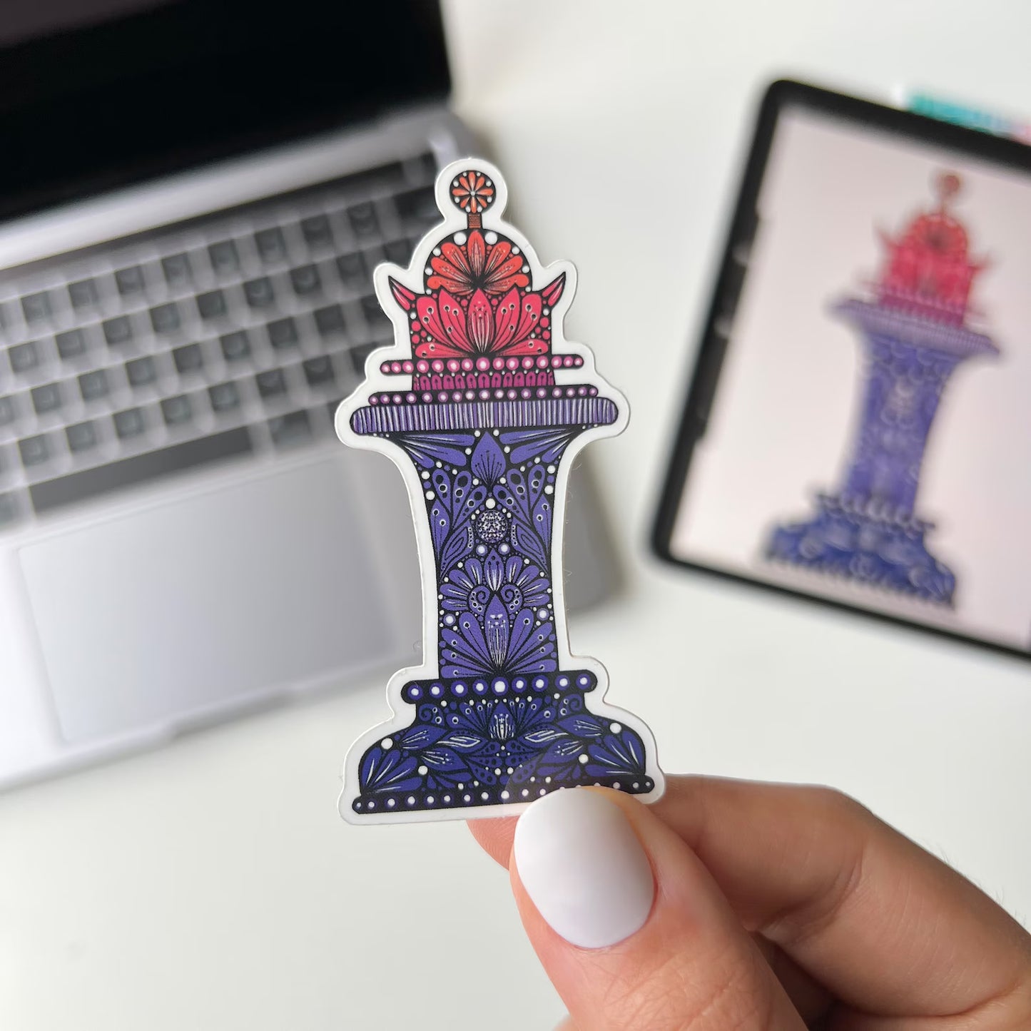 Zentangle Chess Piece Sticker – Waterproof Vinyl Art
