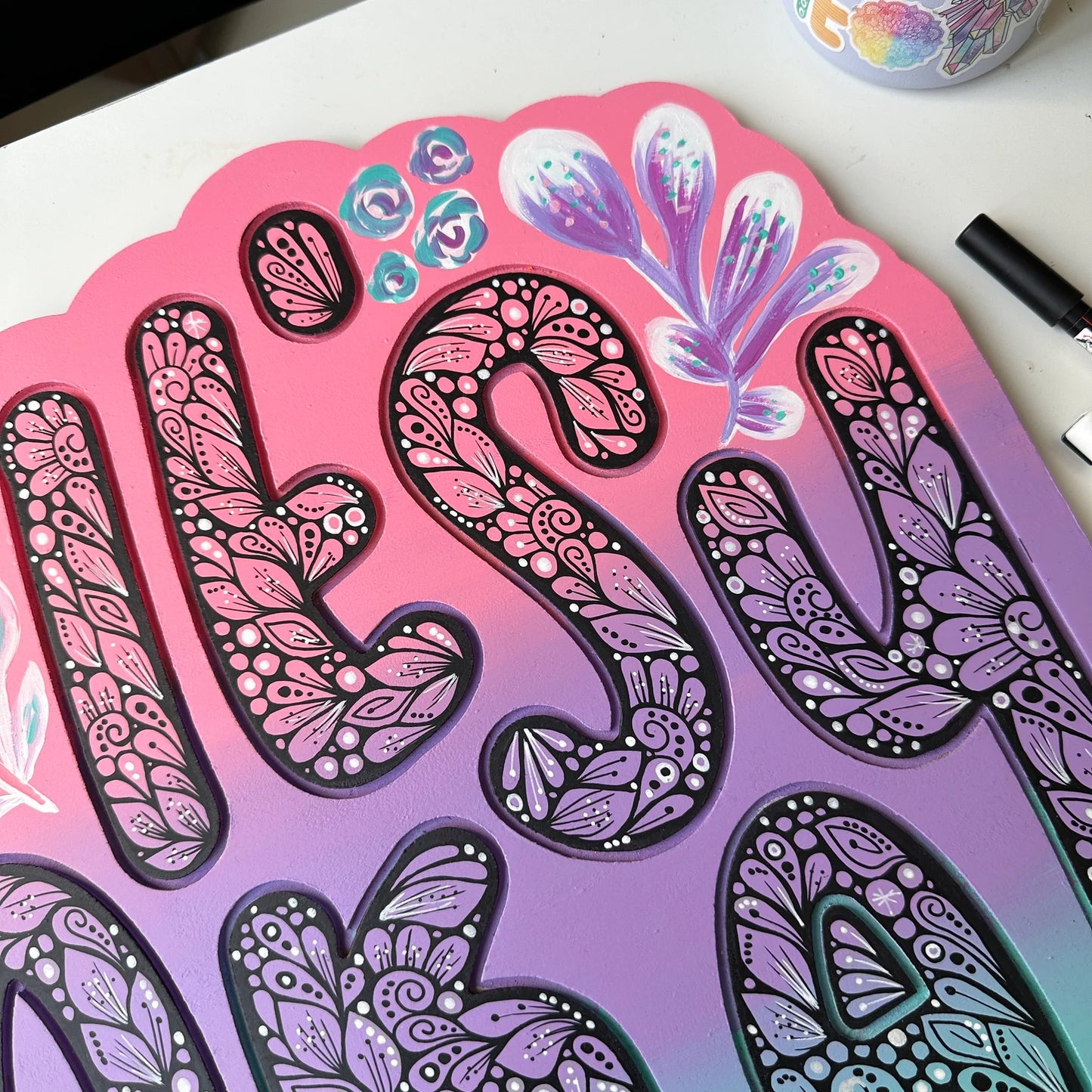 Zentangle it’s okay wooden - wall decor - wall art