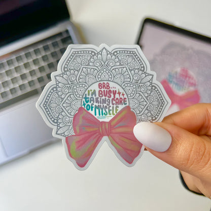 Mandala Bow Waterproof Sticker - Self Care Vinyl Decal