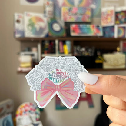Mandala Bow Waterproof Sticker - Self Care Vinyl Decal