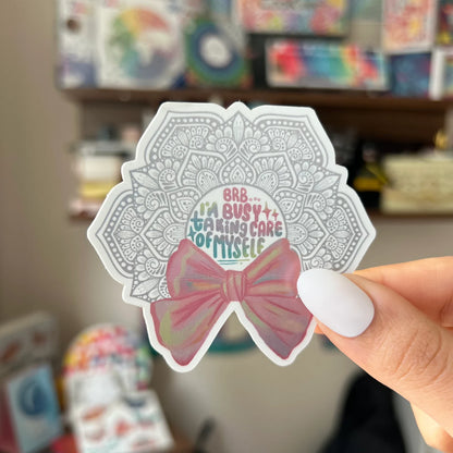 Mandala Bow Waterproof Sticker - Self Care Vinyl Decal