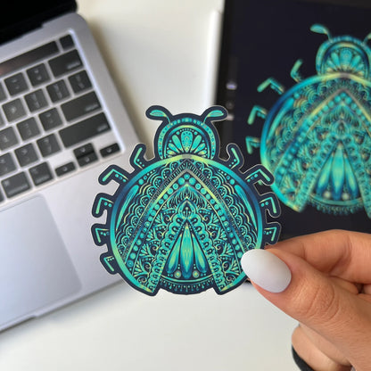 Mandala Ladybug Sticker – Waterproof Vinyl Decal