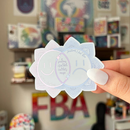 Mixed Feelings Mandala Sticker – Holographic Waterproof Vinyl