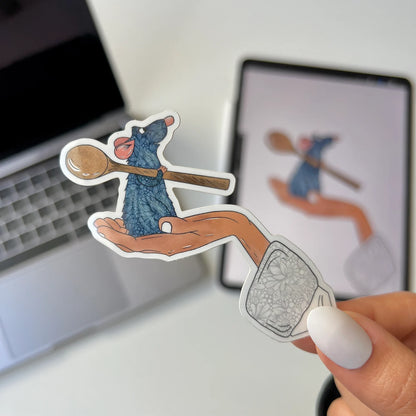 Zentangle ratatouille waterproof stickers