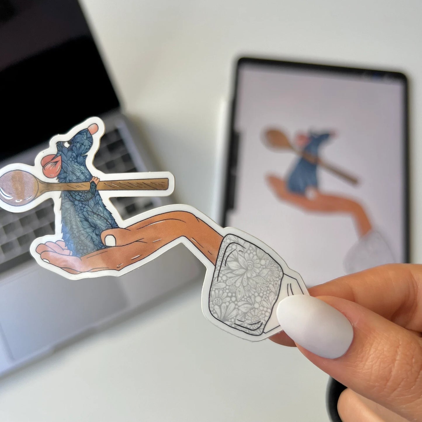 Zentangle ratatouille waterproof stickers