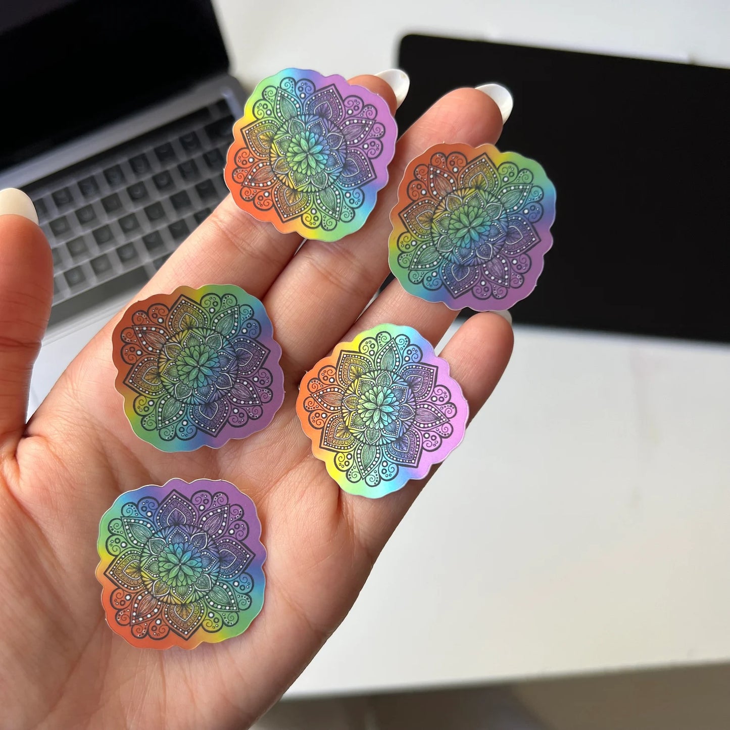 Mini rainbow matte holographic sticker