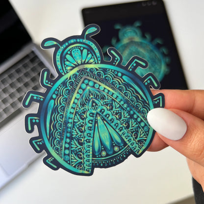 Mandala Ladybug Sticker – Waterproof Vinyl Decal