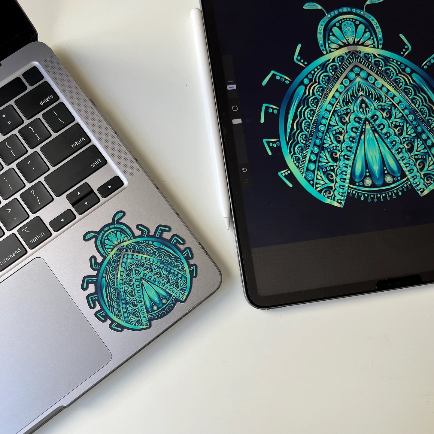 Mandala Ladybug Sticker – Waterproof Vinyl Decal