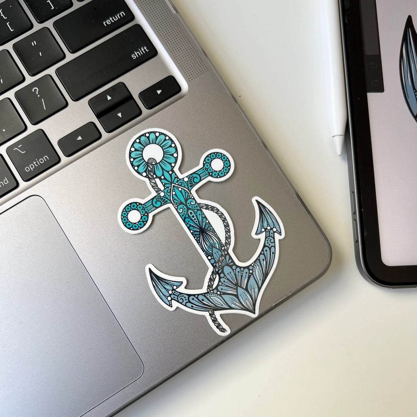 Zentangle anchor waterproof sticker