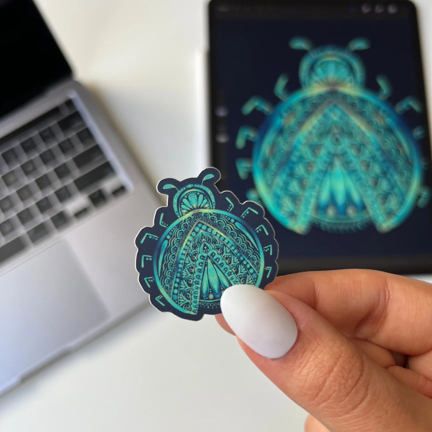 Mini cute lady bug sticker - waterproof stickers