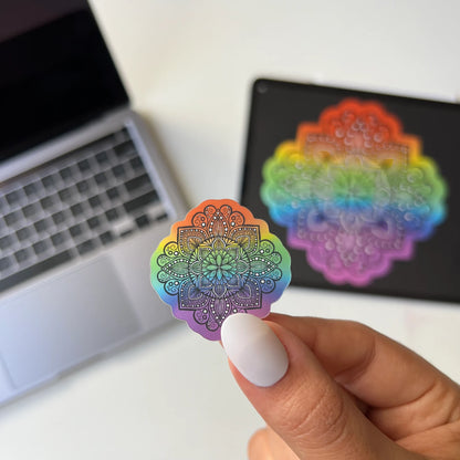 Mini rainbow matte holographic sticker